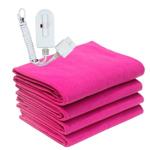 Winter Care Pink Quilted Coral Medium Bed Electric Blanket 